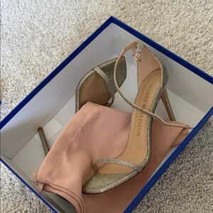 Stuart Weitzman Glittering Silver Heels